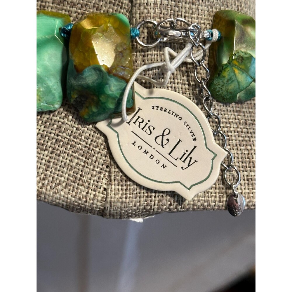 Iris & Lily London Chunky Turquoise Agate Necklace – LUC 925 - Picture 5 of 10